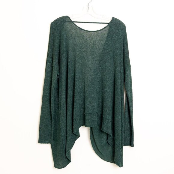 Free People Shadows Hacci Twist Back Top Green Small - Picture 1 of 11